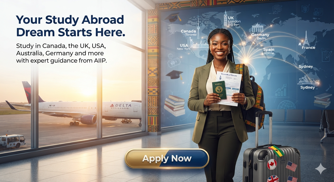 Young African professional pursuing global education and opportunity